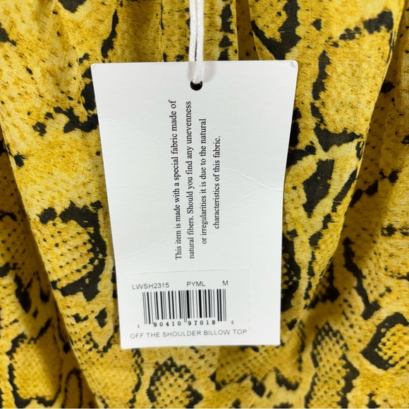 FRAME Off-The-Shoulder Billow Top Python Medium NWT - Picture 5 of 6